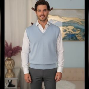 MAUS & HOFFMAN 100%LANA VERGINE-VIRGIN SOFT WOOL-Vest Made In Italy Vest Man's